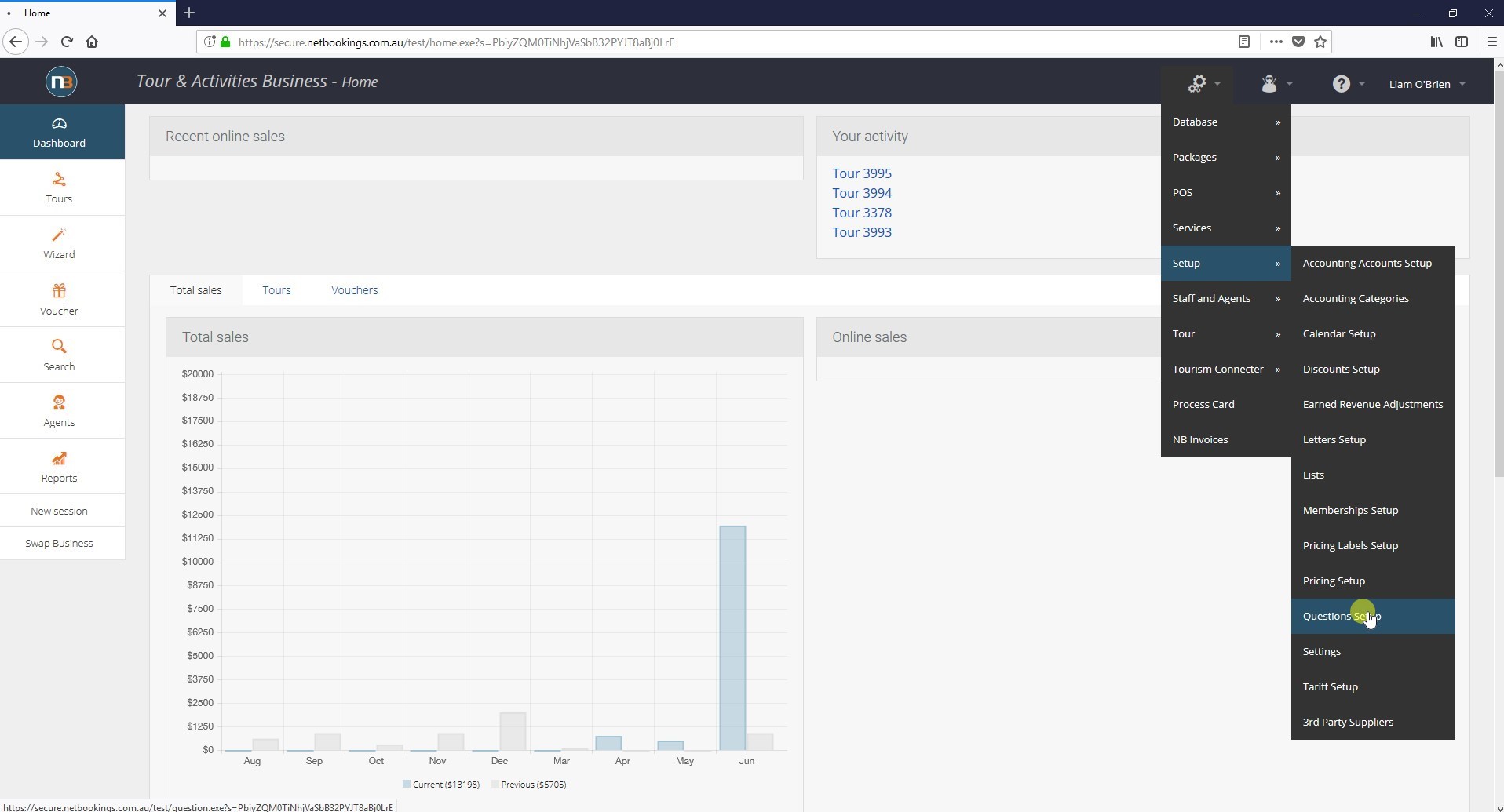 Click 'Questions Setup' Click 'Questions Setup'