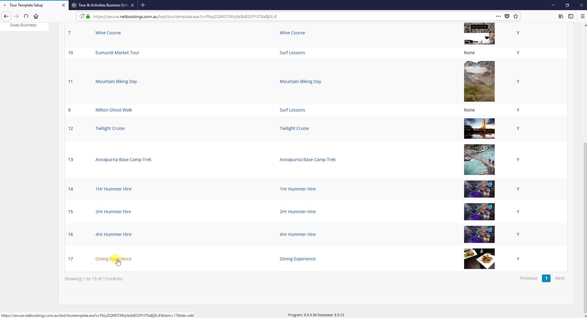 Select A Tour Template Select A Tour Template
